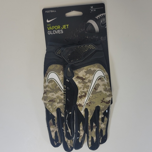 Nike NFL Vapor Jet Salute To Service Camo Football Gloves Men's Size Medium NEW